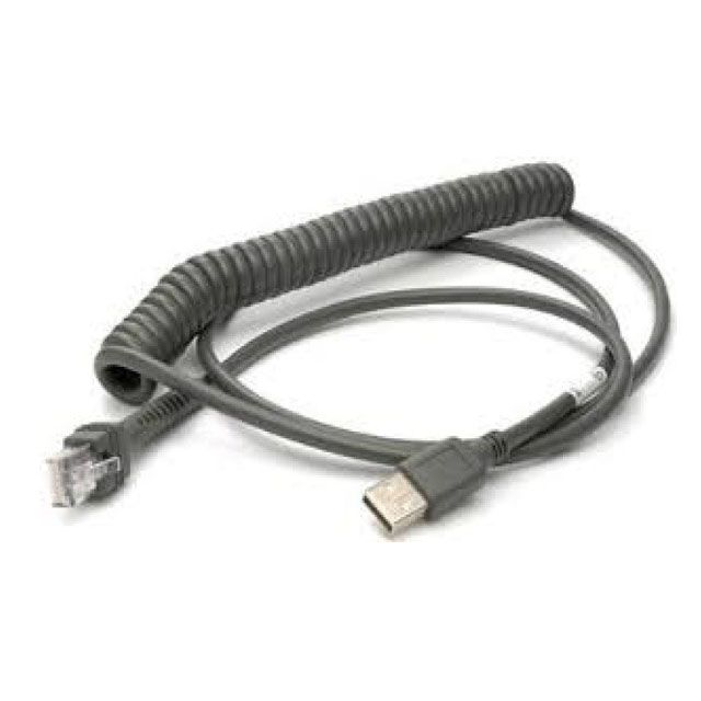 Cable Shielded USB Series A Connector 9ft 2 8m Coiled Zebra CBA U32 C09ZAR Borealtech